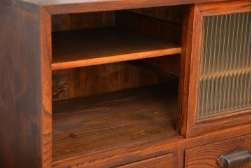 アンティーク家具　古民具・骨董　前面欅材!上質で高級な和製アンティークローボード