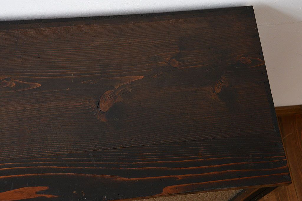 アンティーク家具　和製アンティーク　ダイヤガラス入り!モダンな収納棚