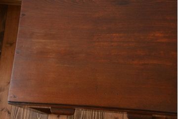 アンティーク家具　アンティーク　古いカバ材とナラ材の味わい深い片袖机