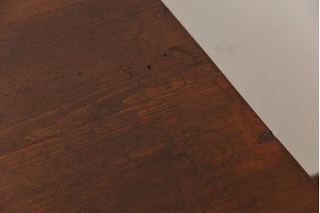 アンティーク家具　アンティーク　古いカバ材とナラ材の味わい深い片袖机