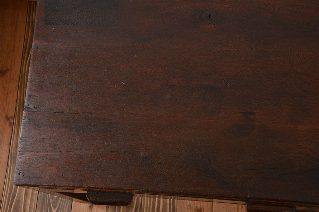 レトロ家具　昭和レトロ　古い木製のシンプルなアンティークデスク(片袖机)