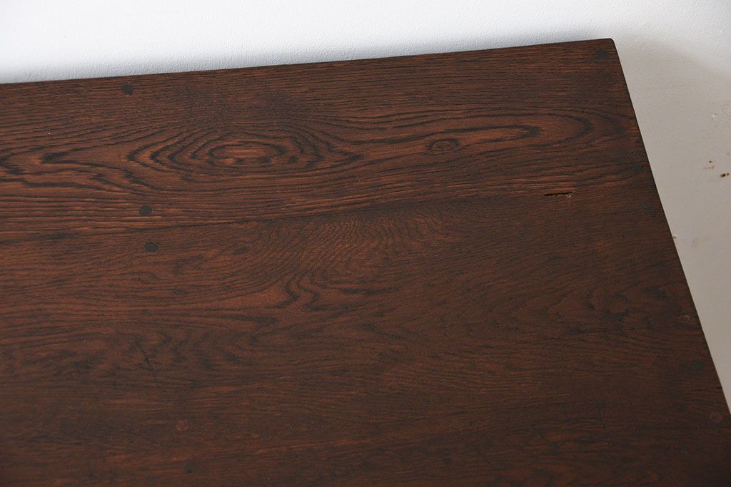 レトロ家具　昭和レトロ　古い木製のシンプルなアンティークデスク(片袖机)