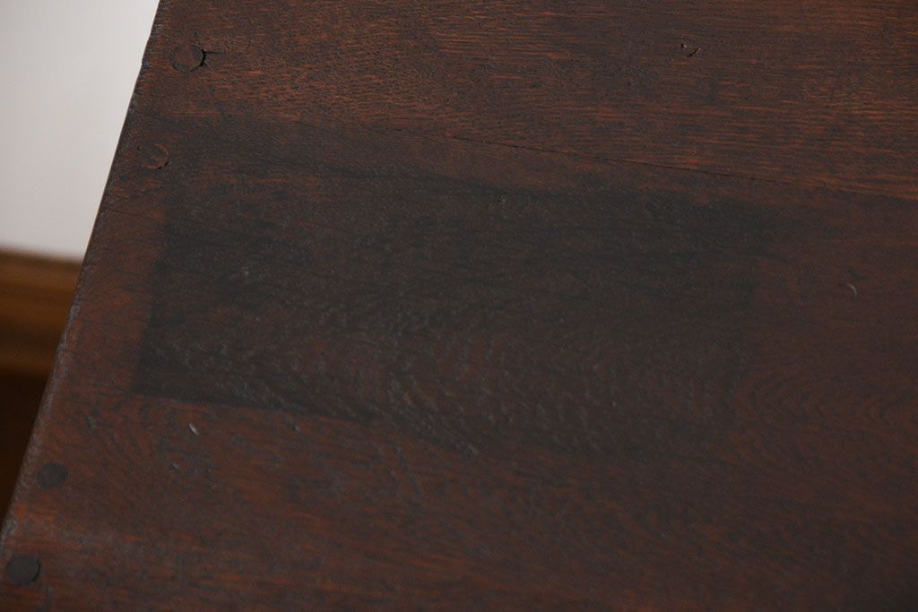 レトロ家具　昭和レトロ　古い木製のシンプルなアンティークデスク(片袖机)