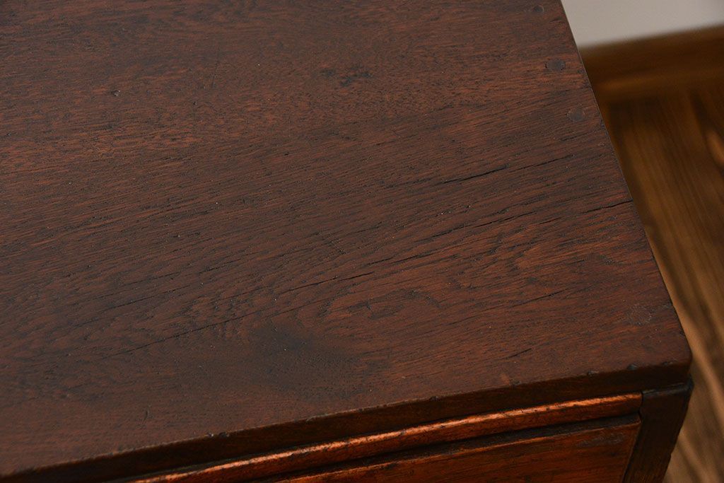 レトロ家具　昭和レトロ　古い木製のシンプルなアンティークデスク(片袖机)