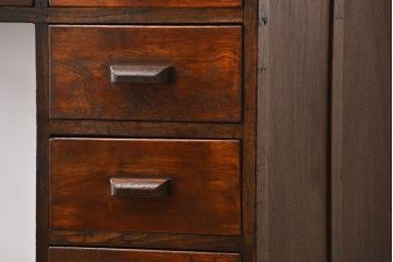 レトロ家具　昭和レトロ　古い木製のシンプルなアンティークデスク(片袖机)
