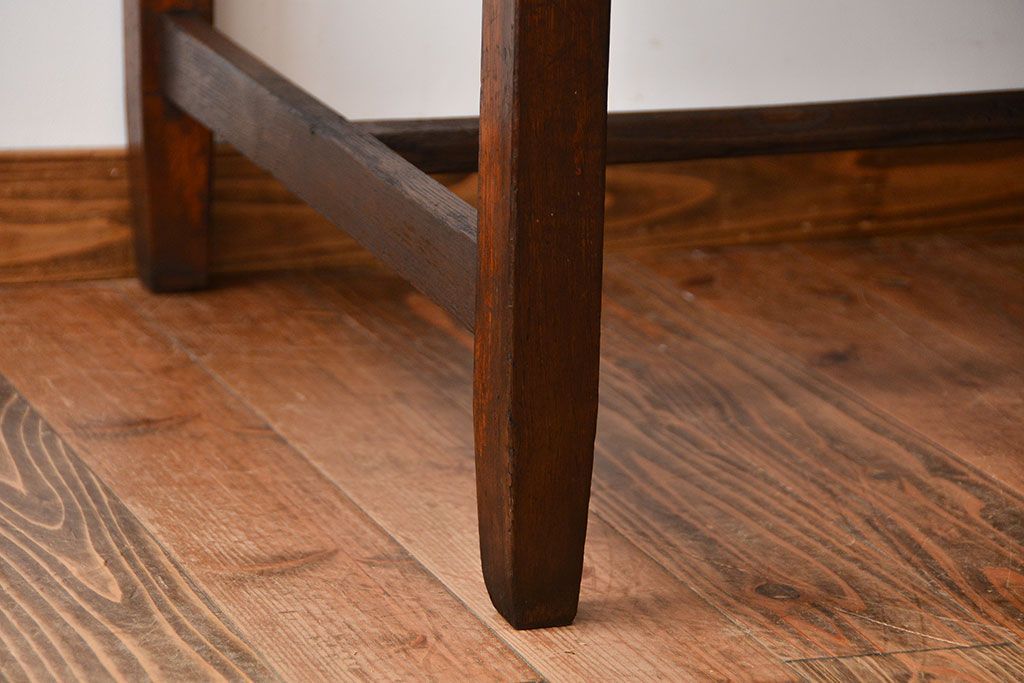 レトロ家具　昭和レトロ　古い木製のシンプルなアンティークデスク(片袖机)