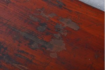 アンティーク家具　古民具・骨董　モールガラス入り!前面欅材の丸金具時代箪笥ローボード