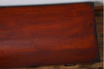 アンティーク家具　古民具・骨董　欅材!丸金具の時代箪笥テレビボード(ローボード)
