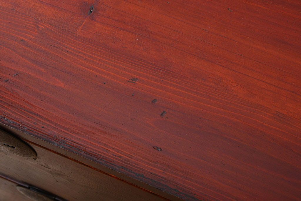 アンティーク家具　古民具・骨董　欅材!丸金具の時代箪笥テレビボード(ローボード)(2)