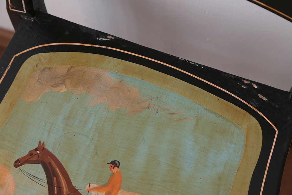 アンティーク家具　アンティーク　おしゃれで小ぶりなトールペイントチェア(1)