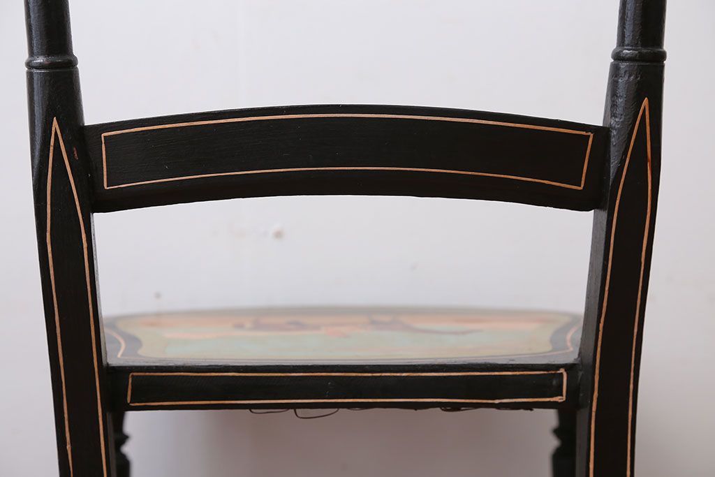 アンティーク家具　アンティーク　おしゃれで小ぶりなトールペイントチェア(1)