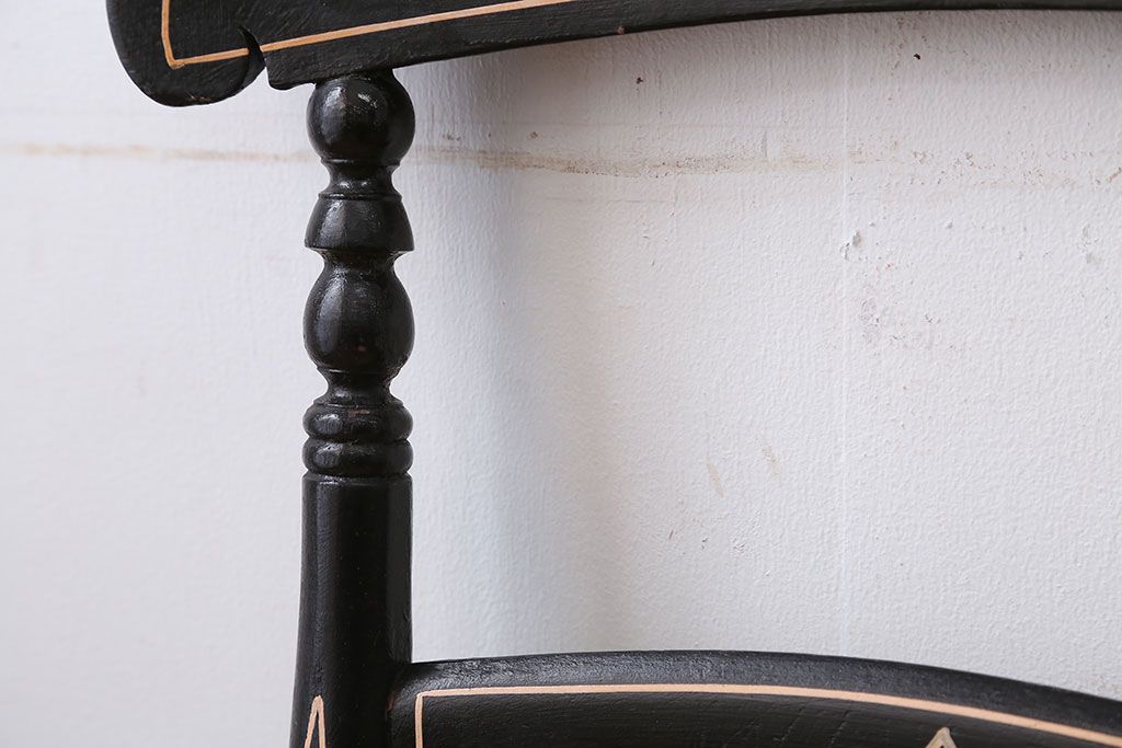 アンティーク家具　アンティーク　おしゃれで小ぶりなトールペイントチェア(2)