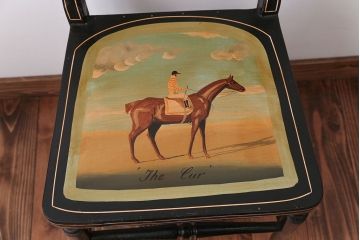 アンティーク家具　アンティーク　おしゃれで小ぶりなトールペイントチェア(2)