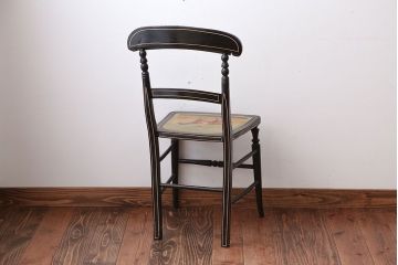 アンティーク家具　アンティーク　おしゃれで小ぶりなトールペイントチェア(2)