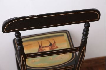 アンティーク家具　アンティーク　おしゃれで小ぶりなトールペイントチェア(2)