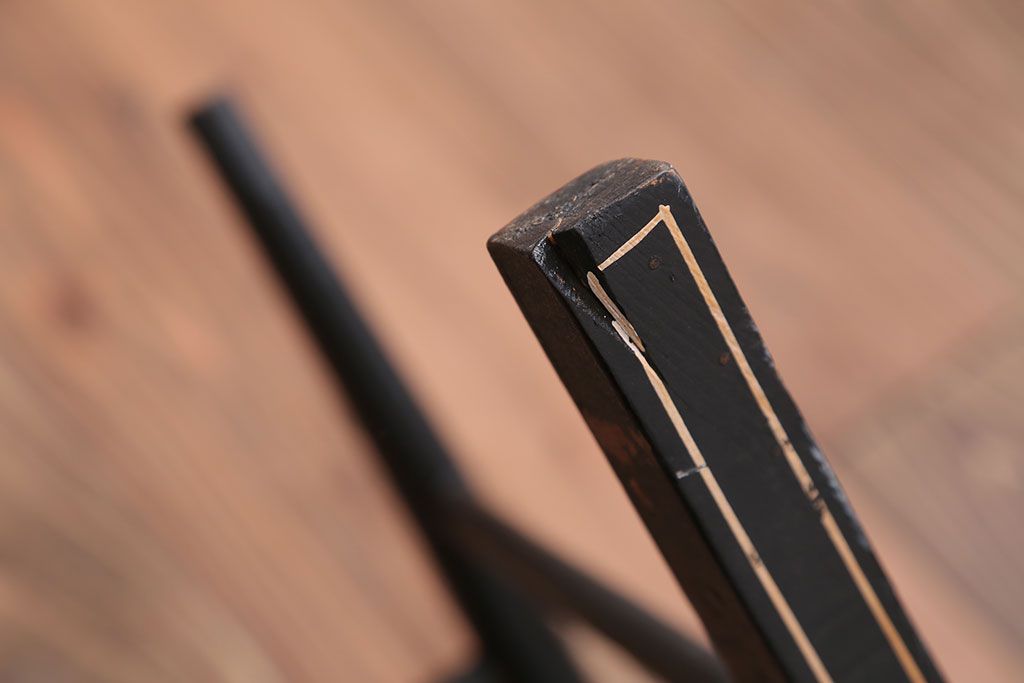 アンティーク家具　アンティーク　おしゃれで小ぶりなトールペイントチェア(2)