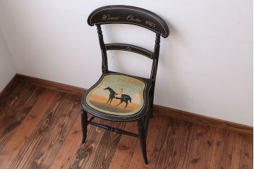 アンティーク家具　アンティーク　おしゃれで小ぶりなトールペイントチェア(3)