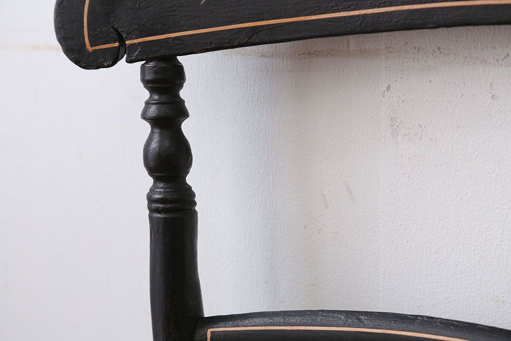 アンティーク家具　アンティーク　おしゃれで小ぶりなトールペイントチェア(3)