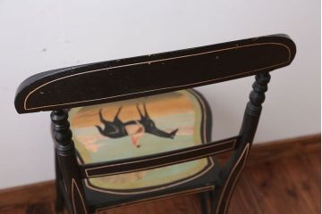 アンティーク家具　アンティーク　おしゃれで小ぶりなトールペイントチェア(3)
