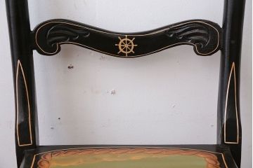 アンティーク家具　アンティーク　おしゃれで小ぶりなトールペイントチェア(4)