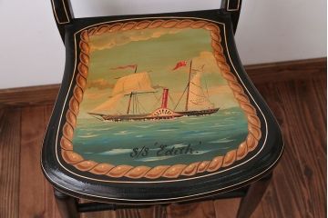 アンティーク家具　アンティーク　おしゃれで小ぶりなトールペイントチェア(4)