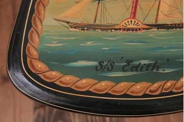 アンティーク家具　アンティーク　おしゃれで小ぶりなトールペイントチェア(4)