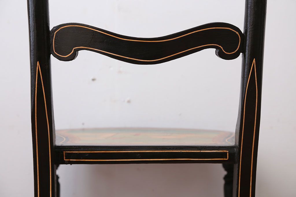 アンティーク家具　アンティーク　おしゃれで小ぶりなトールペイントチェア(4)