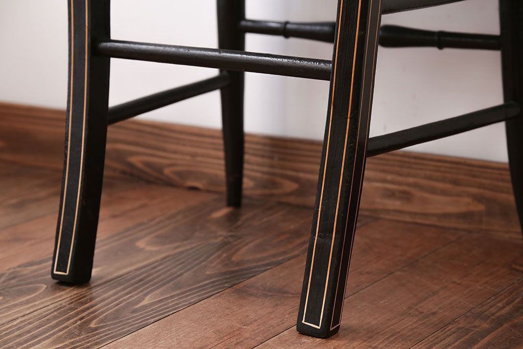 アンティーク家具　アンティーク　おしゃれで小ぶりなトールペイントチェア(4)