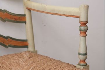 中古　フランス製　2人掛け用のおしゃれなラッシベンチ