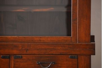 アンティーク家具　古民具・骨董　前面檜材のアンティーク重ね収納棚(水屋箪笥)