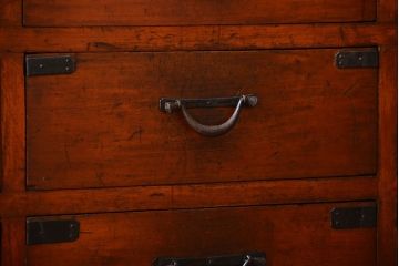 アンティーク家具　古民具・骨董　前面檜材のアンティーク重ね収納棚(水屋箪笥)