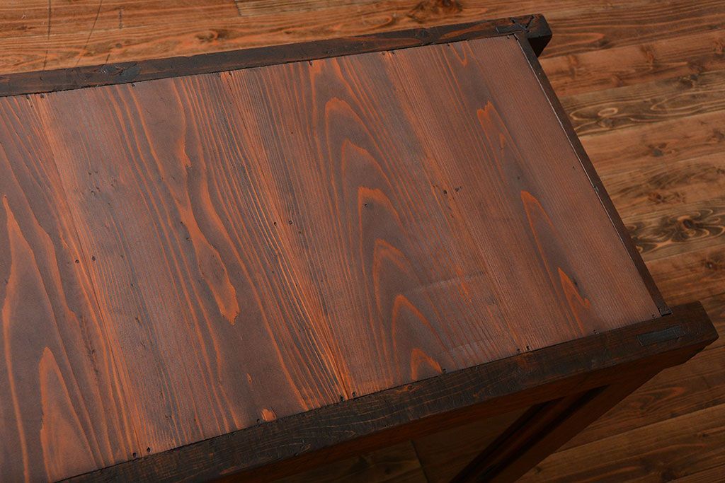 アンティーク家具　古民具・骨董　前面檜材のアンティーク重ね収納棚(水屋箪笥)