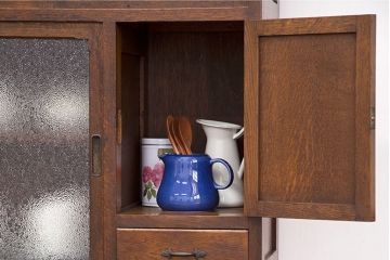 アンティーク家具　和製アンティーク　古いナラ材の上質な食器棚(カップボード)