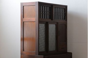 アンティーク家具　和製アンティーク　古いナラ材の上質な食器棚(カップボード)