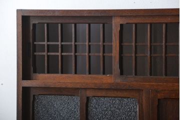 アンティーク家具　和製アンティーク　古いナラ材の上質な食器棚(カップボード)