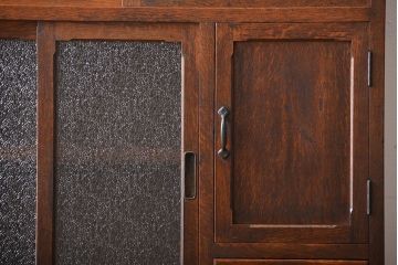 アンティーク家具　和製アンティーク　古いナラ材の上質な食器棚(カップボード)