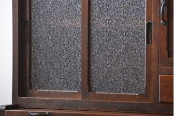 アンティーク家具　和製アンティーク　古いナラ材の上質な食器棚(カップボード)