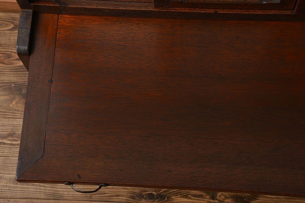 アンティーク家具　和製アンティーク　古いナラ材の上質な食器棚(カップボード)