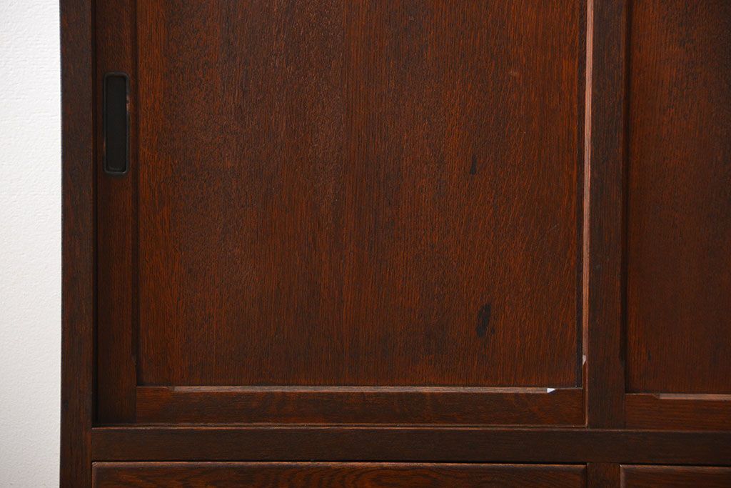 アンティーク家具　和製アンティーク　古いナラ材の上質な食器棚(カップボード)