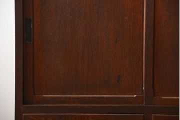 アンティーク家具　和製アンティーク　古いナラ材の上質な食器棚(カップボード)