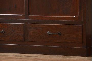 アンティーク家具　和製アンティーク　古いナラ材の上質な食器棚(カップボード)