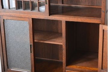 アンティーク家具　和製アンティーク　古いナラ材の上質な食器棚(カップボード)