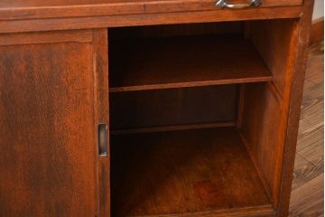 アンティーク家具　和製アンティーク　古いナラ材の上質な食器棚(カップボード)