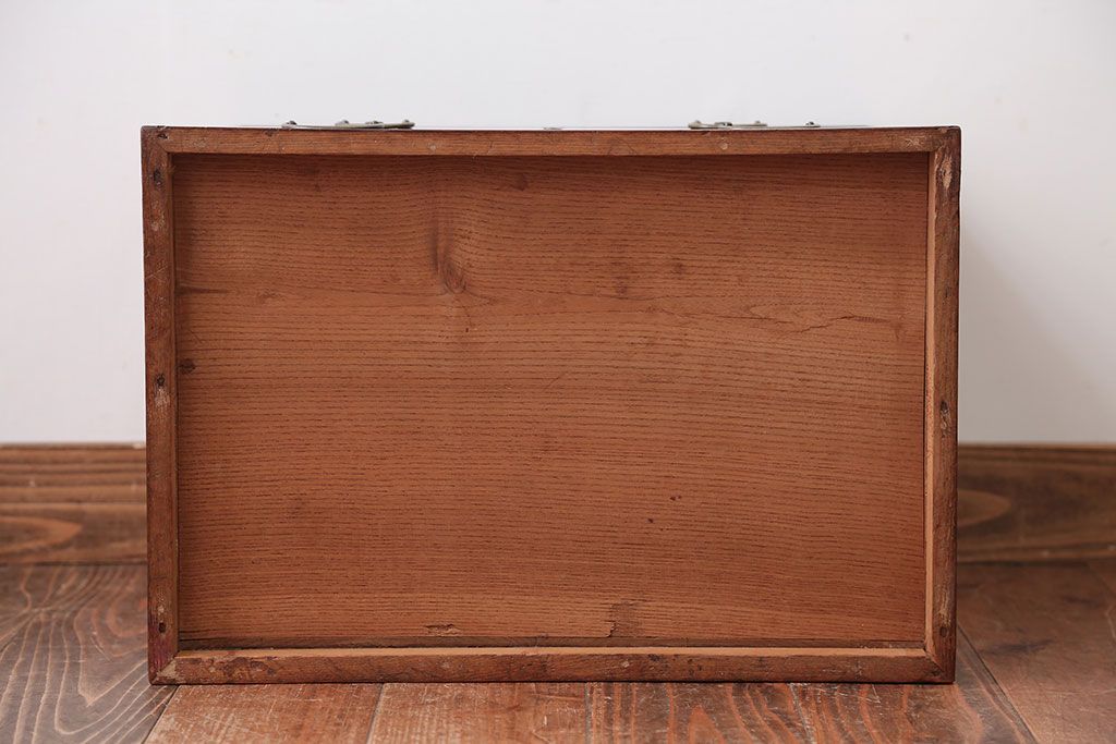 アンティーク家具　古民具・骨董　高級品!古い槐(えんじゅ)材の上質な戸棚付き小引き出し