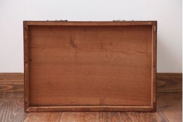 アンティーク家具　古民具・骨董　高級品!古い槐(えんじゅ)材の上質な戸棚付き小引き出し