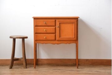 中古　カリモク　引き出し・戸棚付きコンソールテーブル