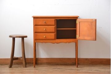 中古　カリモク　引き出し・戸棚付きコンソールテーブル