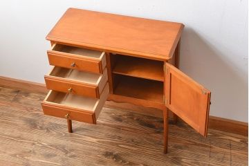 中古　カリモク　引き出し・戸棚付きコンソールテーブル