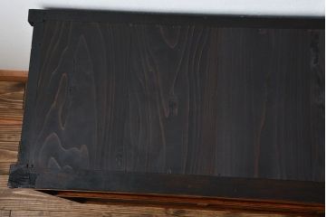 アンティーク家具　古民具・骨董　前面欅材の気泡ガラス戸時代箪笥サイドボード