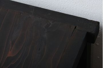 アンティーク家具　古民具・骨董　前面欅材の気泡ガラス戸時代箪笥サイドボード